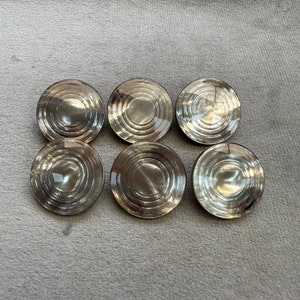 Perlmutt Knöpfe Beige Kreise Design 23 mm im 6er Set