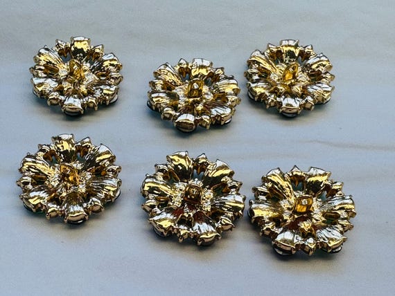 BOTTONE GIOIELLO ORO & VERDE E STRASS CM 3