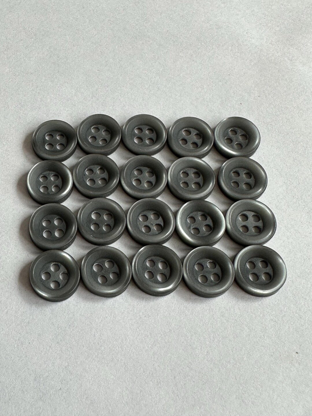 Matte Grey Buttons: 10mm Pearly Detail, Four-hole - Set of 20 - Etsy
