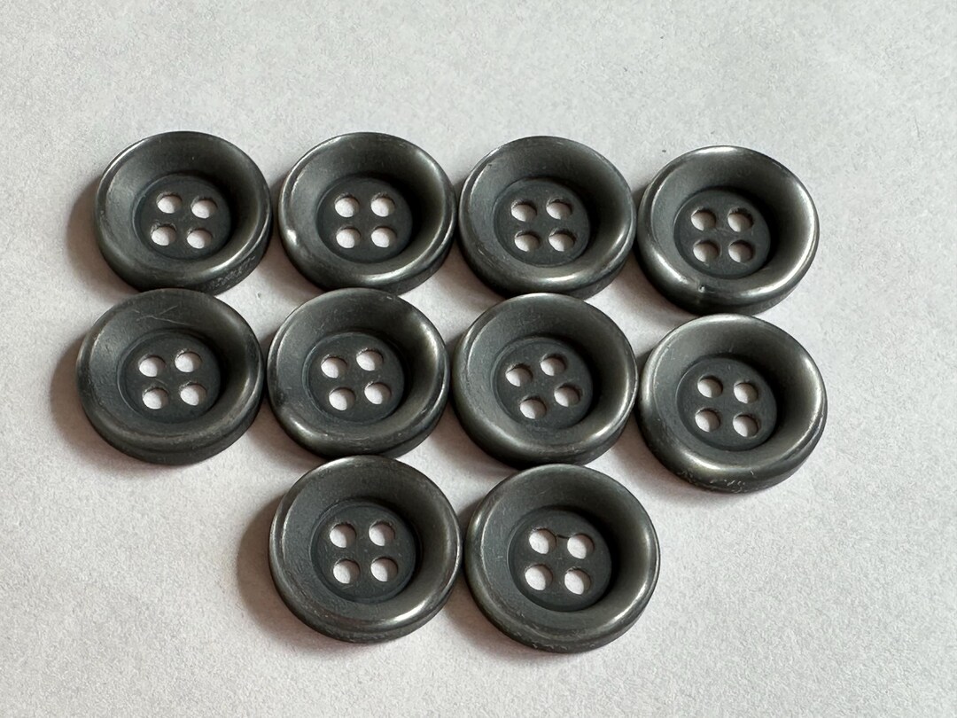 Matte Grey Buttons: Pearly Detail, 15mm, Set of 10 - Etsy
