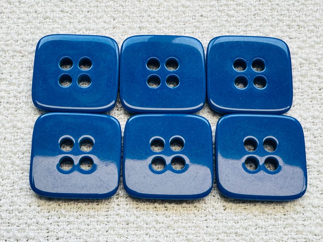 Blue Square Buttons 26mm – Cardigan & Jacket Buttons – Set of 6 - Etsy