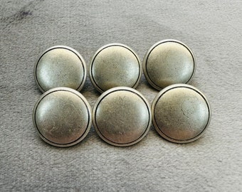 Boutons en métal argenté 16 mm par lot de 6