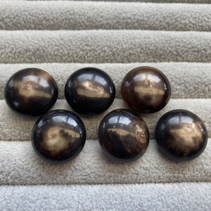 Real horn buttons brown 19mm a set of 6