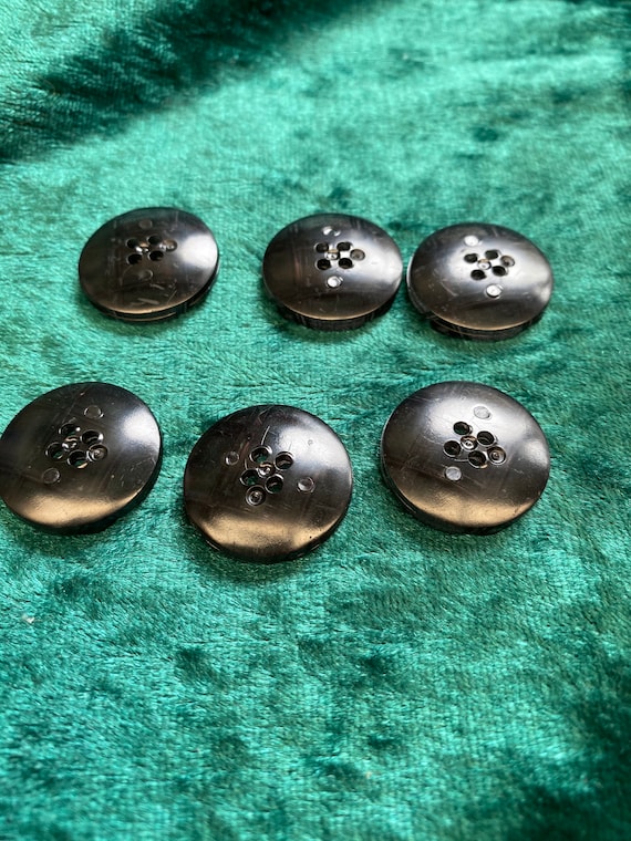 Square Button Cloth Square buttons in opaque black x 6 Sewing & Fiber Materials etna.com.pe