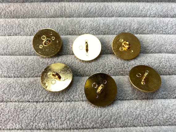 Blazer buttons gold tone military design 19mm a set of 5