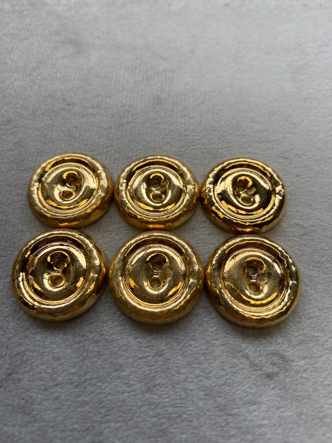 Metal Textured Button Metal Buttons Gold Tone Textured Design 19mm a Set of 6 - Etsy