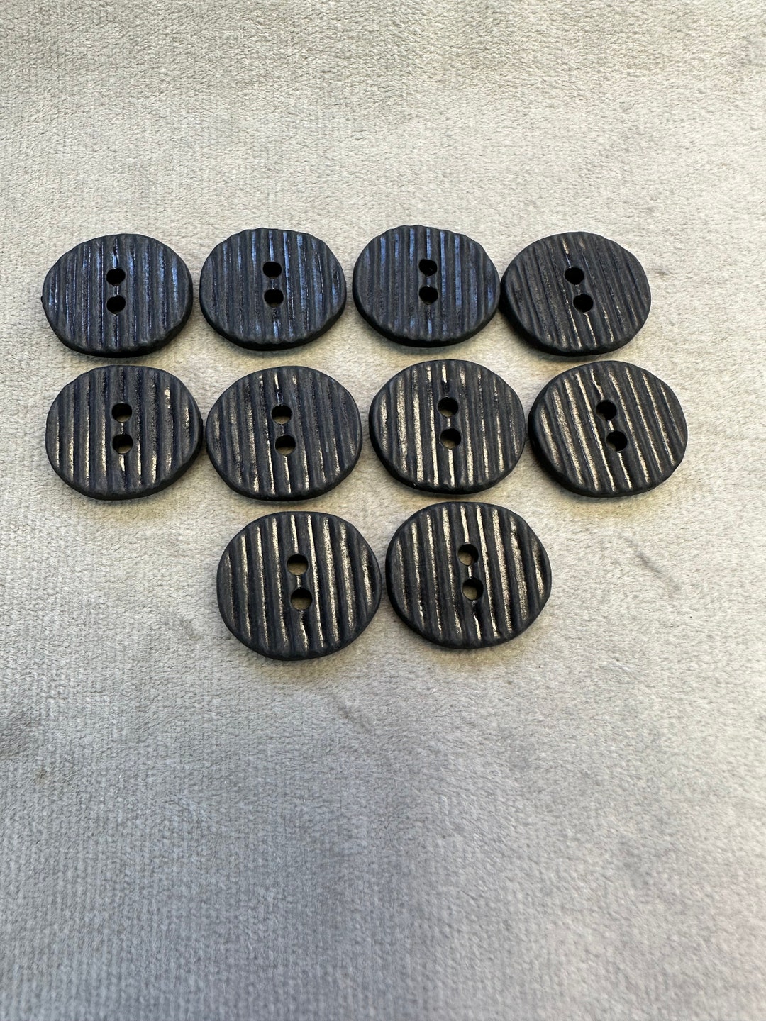 Textured Buttons Black Oval Design 17mm X 20mm a Set of 10 - Etsy