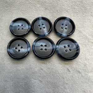Botones de traje clásicos azul marino degradado de 19 mm, juego de 6
