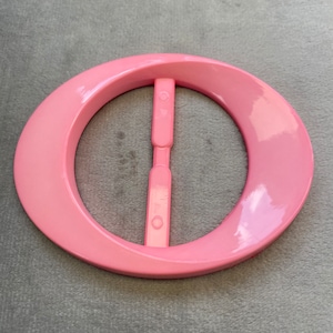 Oval slide buckle pastel pink to fit a belt 50mm