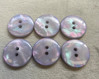 Iridescent buttons grey pearly finish 20mm a set of 6