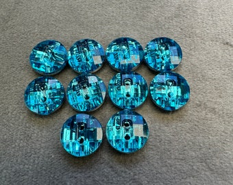 Jewel buttons turquoise 10mm a set of 10