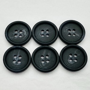 Navy Blue Ombre Buttons: Matte Finish, 20mm - Set of 6