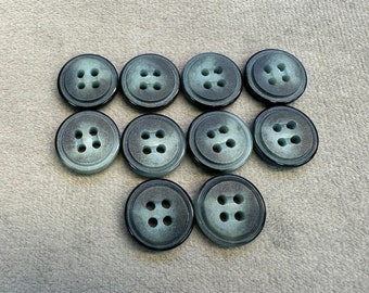 Teal buttons ombre effect 15mm a set of 10