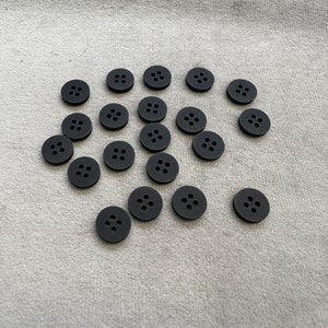 matt buttons black shirt style 11mm a set of 20 image 2