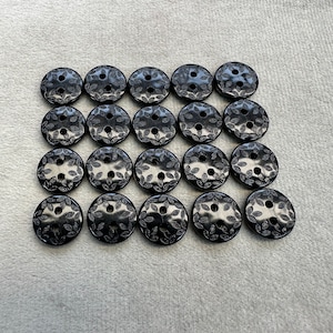 リーフボタン ブラックエッチングデザイン 12 mm 20個セット