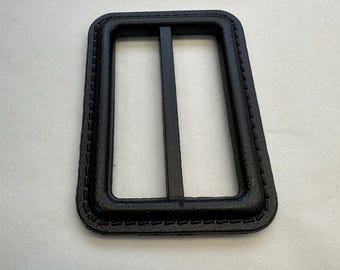 Schwarze Schiebeschließe aus Kunstleder für Gürtel 50 mm
