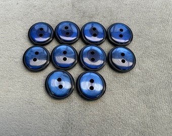 Pearly buttons navy blue 15mm a set of 10