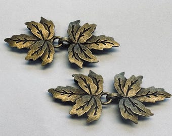 Bladsluitingen verouderd goudkleurig metaal 3,1 x 6,7 cm per set van 2