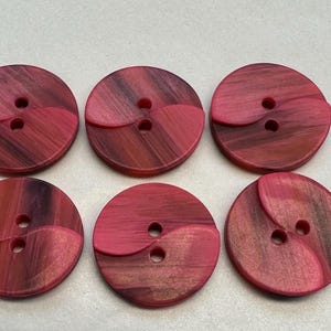 Pink buttons 23mm a set of six ombre twist design