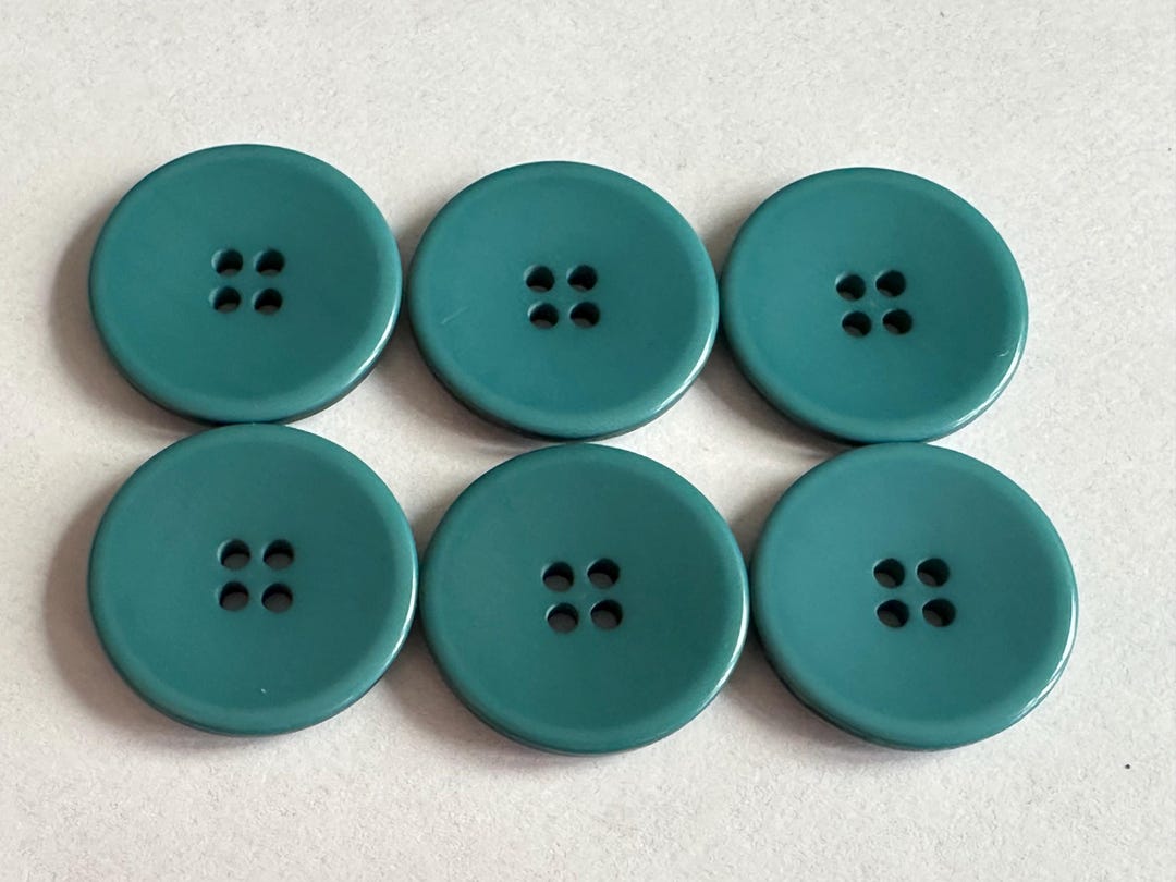 Turquoise Shell Buttons Turquoise Buttons 22mm: Smooth Sheen, Four-hole - Set of 6 - Etsy