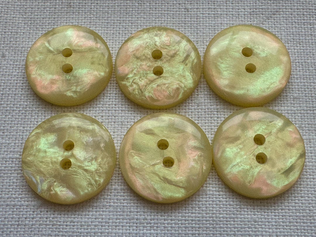 Lemon Yellow Iridescent Cardigan Buttons 20mm – Pearl Effect Set of 6 ...