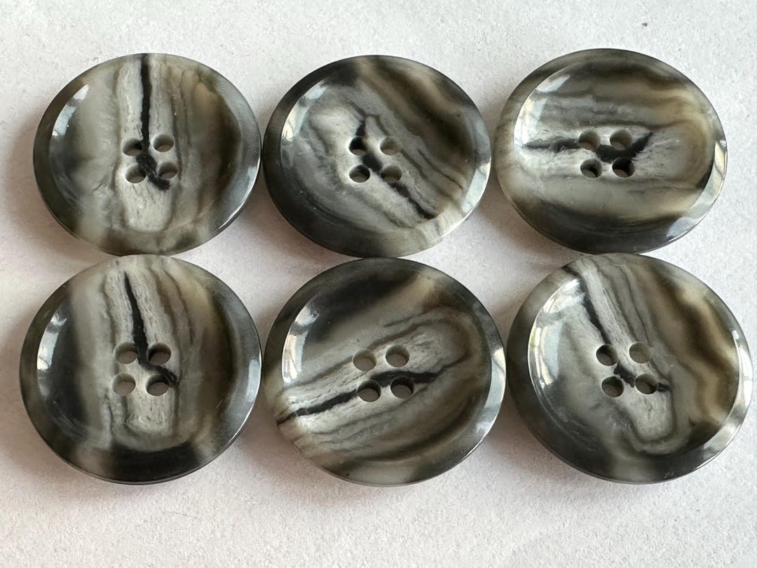 Obre Buttons Grey Ombre Buttons: Glossy Finish, 28mm, Set of 6 - Etsy
