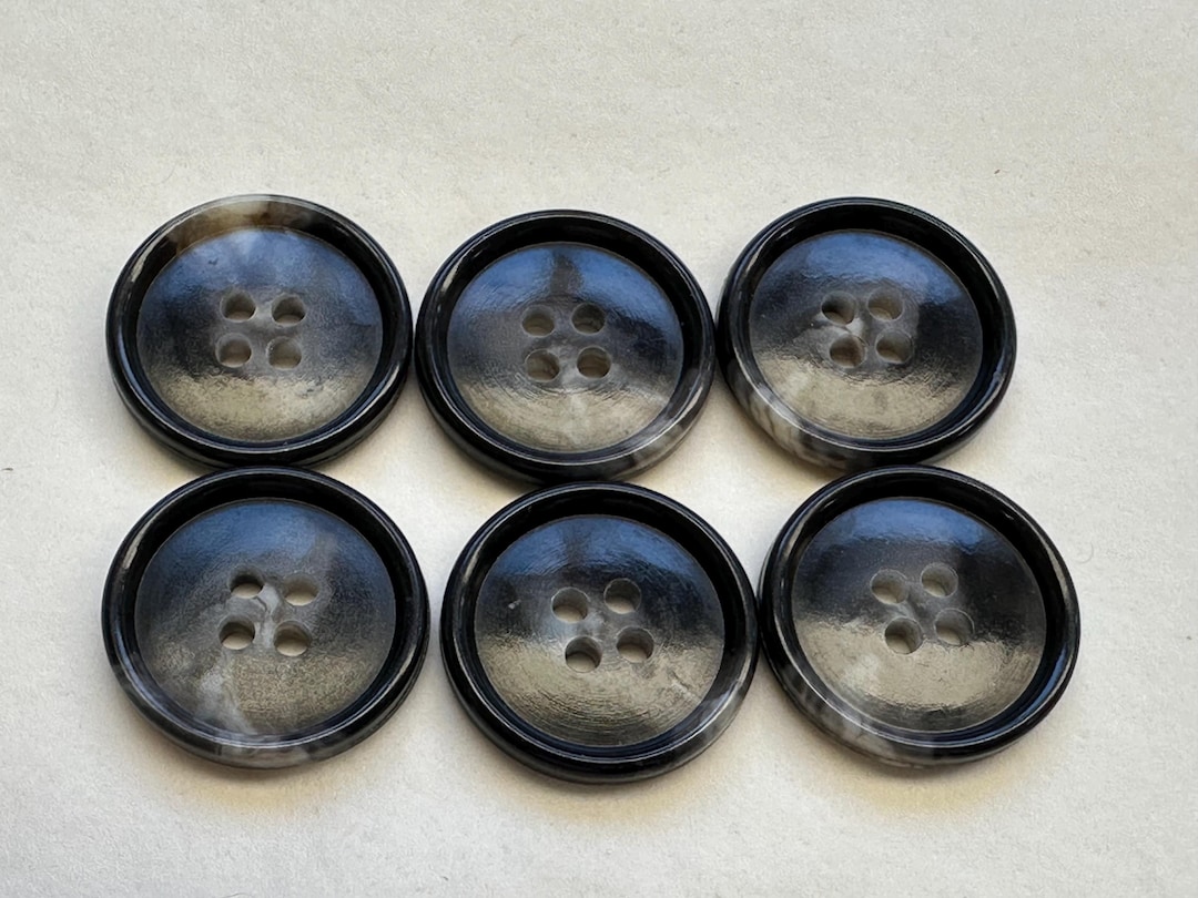 Obre Buttons Black Buttons 20mm a Set of Six Ombre Suit Style - Etsy