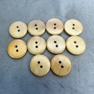 Wooden buttons beechwood polished finish 20mm a set of 10