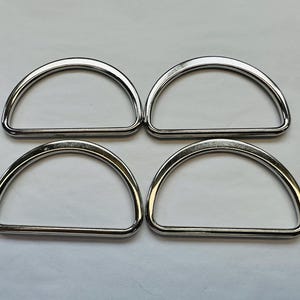 Metal D Rings sealed silver-tone heavy duty to fit a strap 50mm sold as a set of four