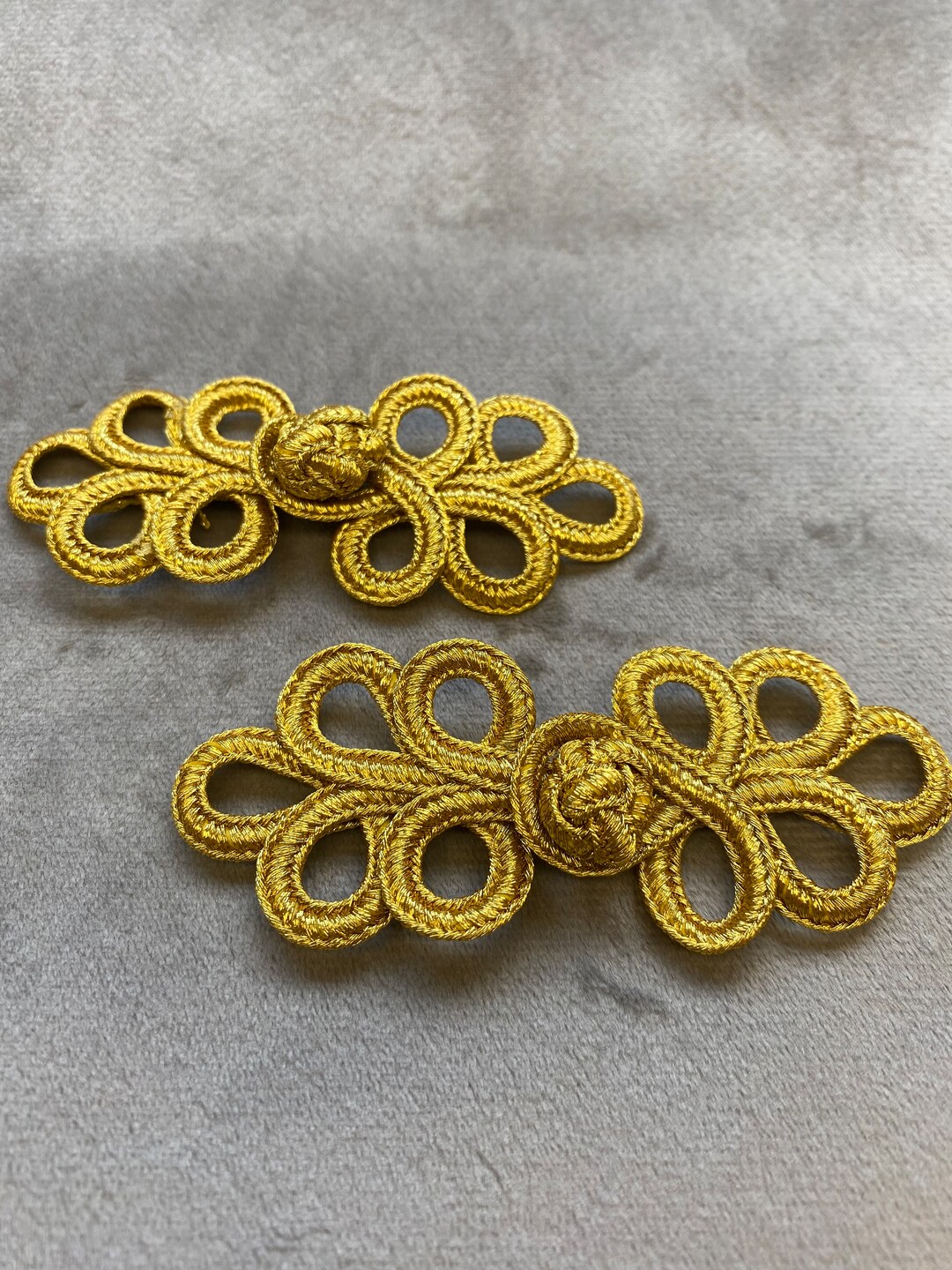 Gold Braid Frog Fasteners 7cm X 2.7cm a Set of 2 Etsy