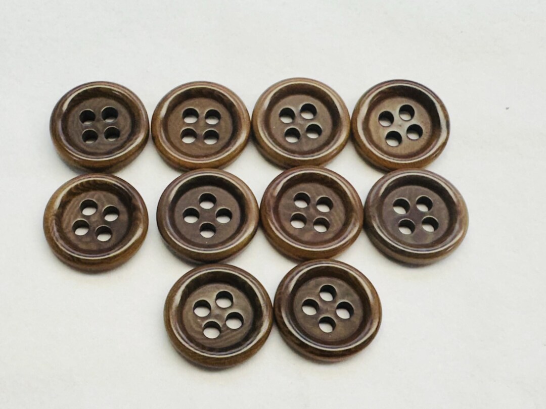 Obre Buttons Brown Buttons 15mm a Set of Ten Ombre Finish for Knitwear, Fashion ...