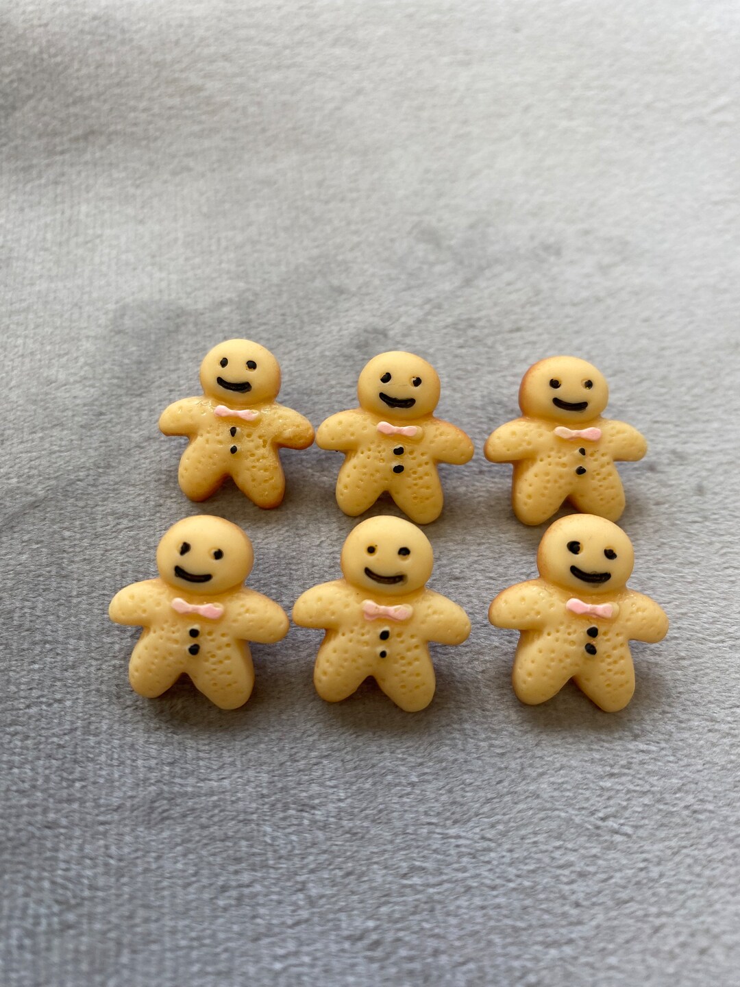 Gingerbread Man Buttons Beige and Black 16mm X 17mm a Set of 6 Etsy