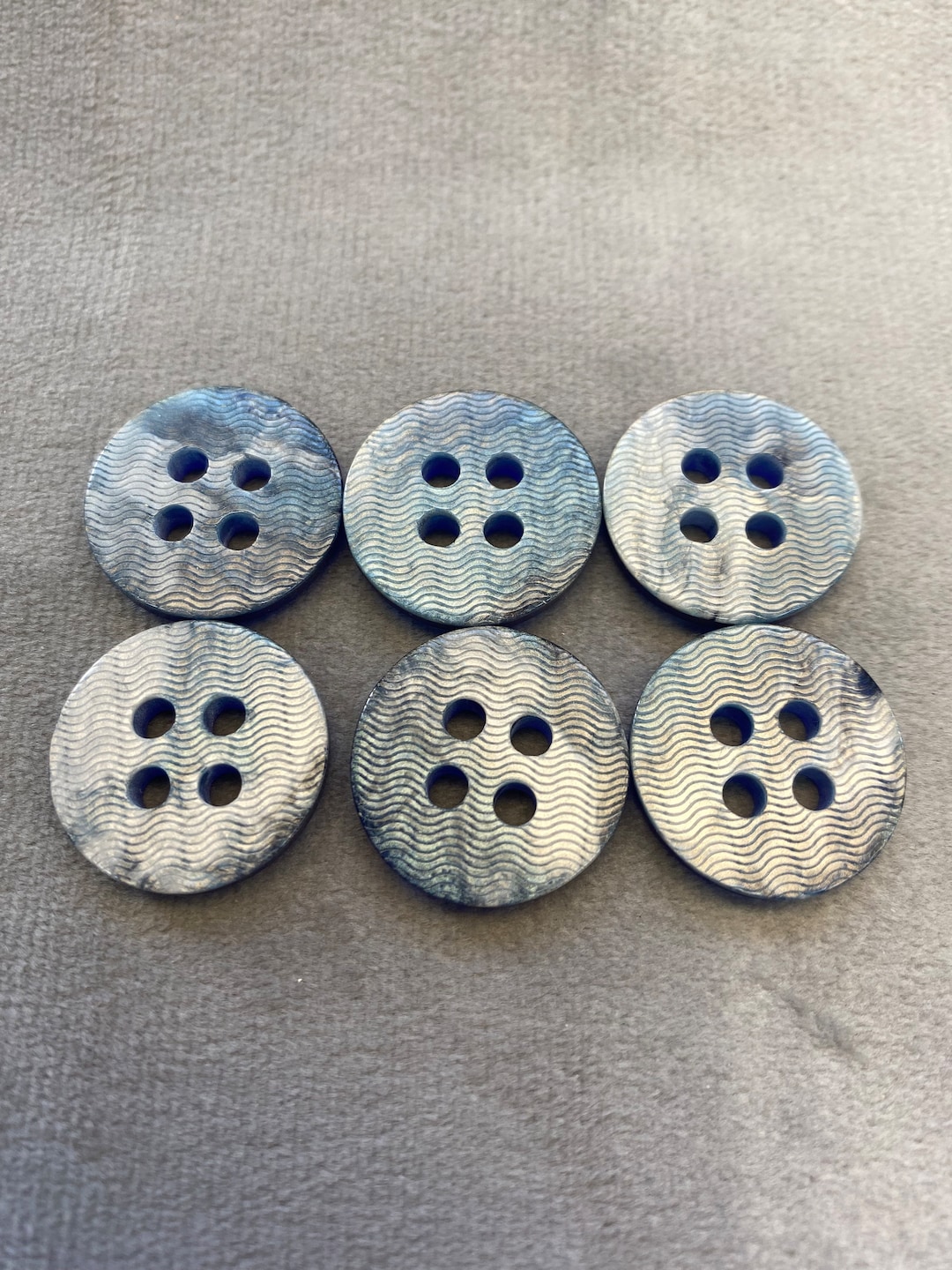 Obre Buttons Ombre Buttons Blue Textured Design by Dill 20mm a Set of 6 - Etsy