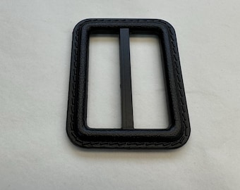 Schiebeschließe aus schwarzem Kunstleder für 40 mm Gürtel
