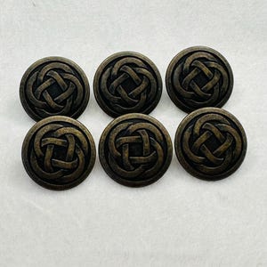 Celtic knot buttons bronze-tone metal 19mm a set of 6