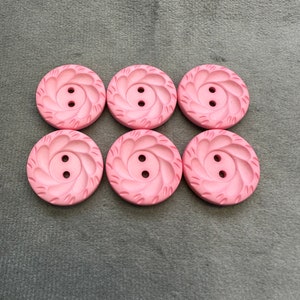 Textured buttons pink 23mm a set of 6
