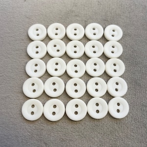 Matt buttons white shirt style 9mm a set of 25