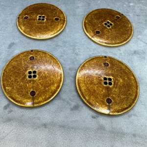 Large buttons gold tone distressed effect 52mm a set of 4 image 2