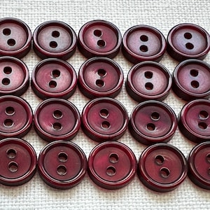 Burgundy Blouse Buttons 10mm – Set of 20 – Sewing Knitting