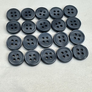 Botones azules de 10 mm, juego de veinte, con acabado mate.