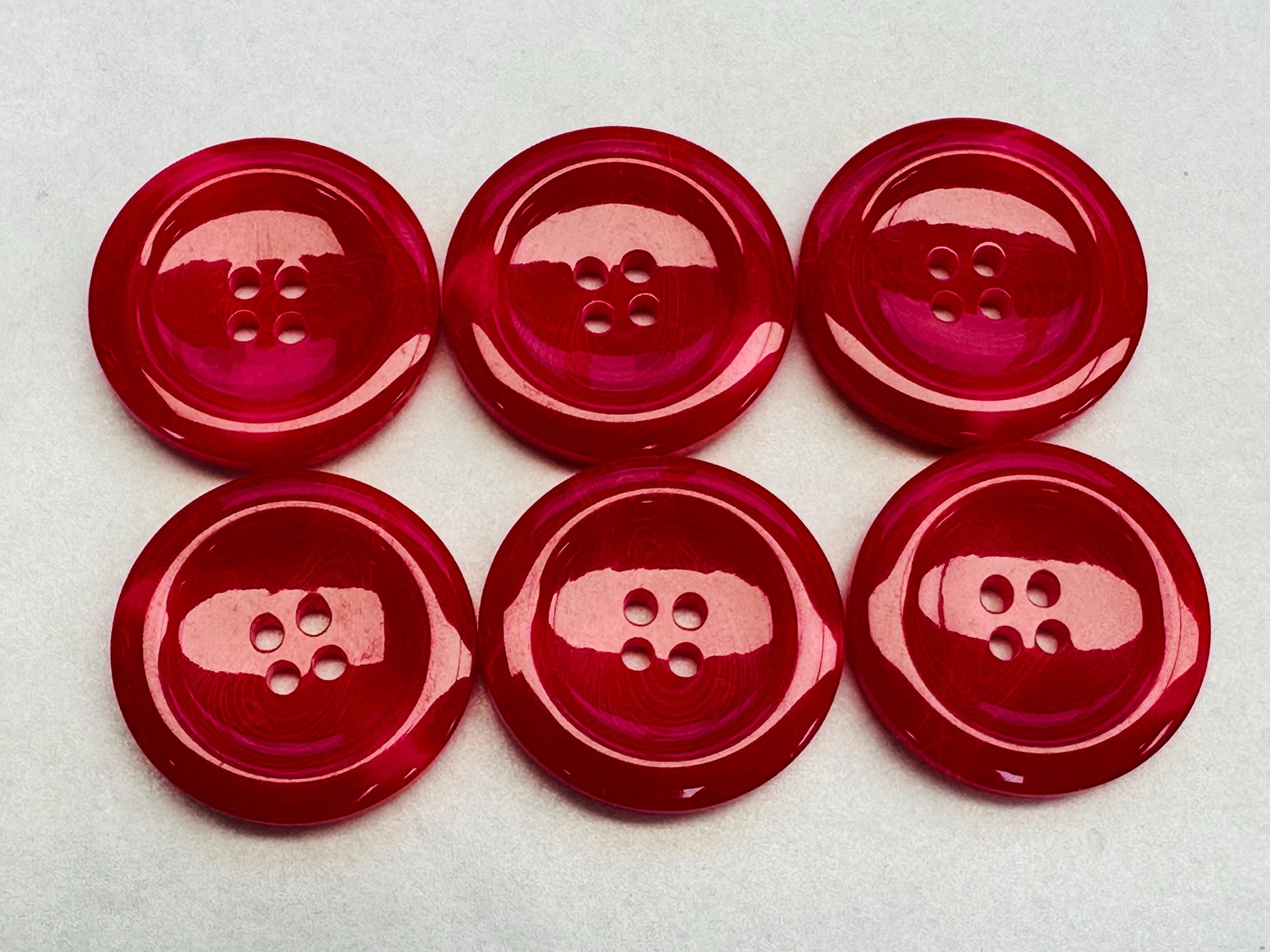 赤色のボタン、直径28mm、6個セット、グラデーション仕上げ - Etsy 日本