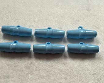 Light blue toggle buttons 32mm a set of six on a shank