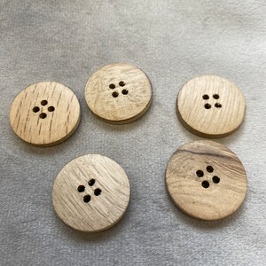 Wooden Buttons Natural Finish 23mm a Set of 5 - Etsy