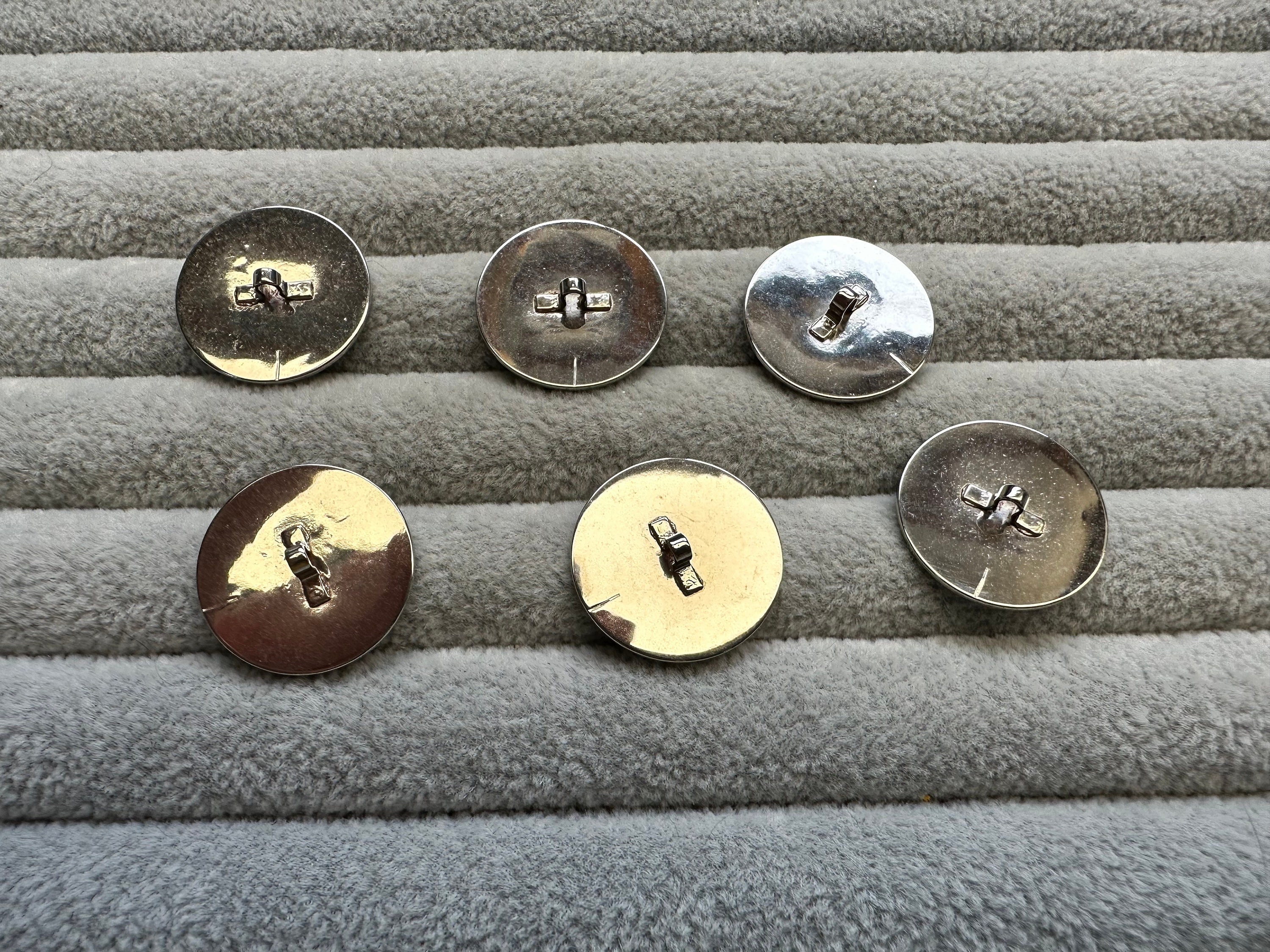 Metal Blazer Buttons Silver-tone Crest Design 22mm a Set of