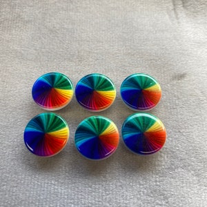 Rainbow Swirl Knöpfe Bunt 14 mm im 6er Set