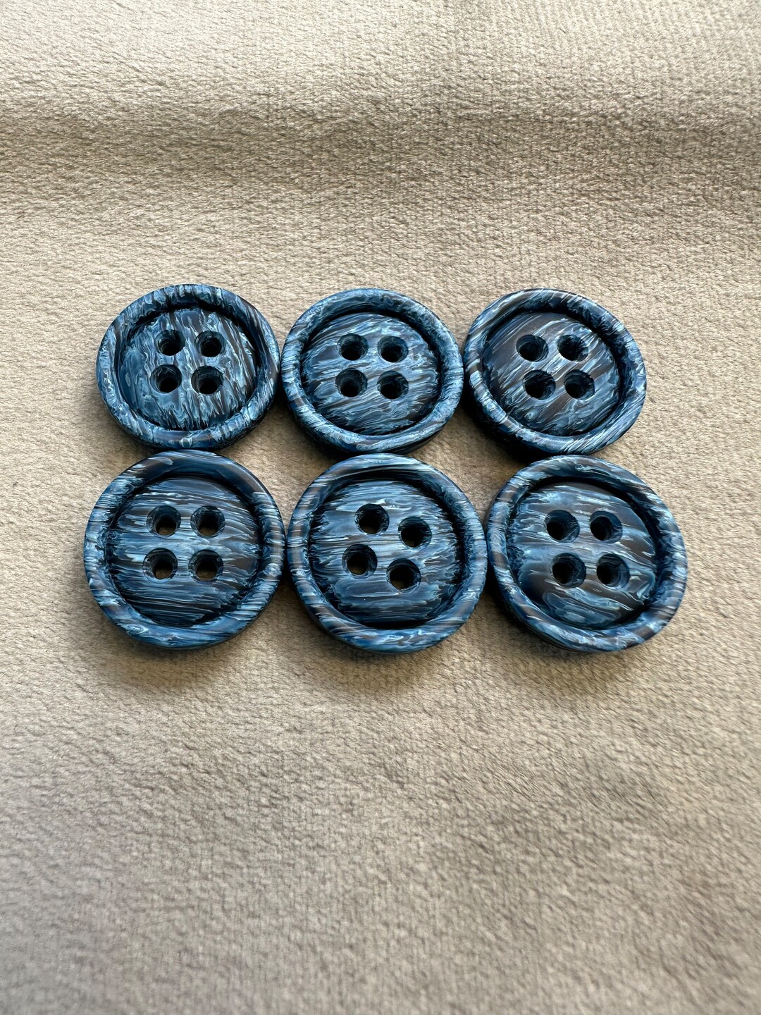 Ombre Buttons Blue Matt Finish by Dill 20mm a Set of 6 - Etsy