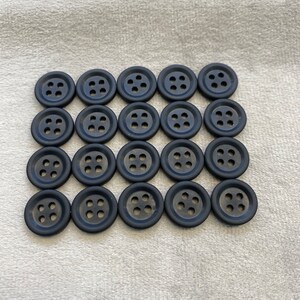 Matt buttons black classic style 12mm a set of 20