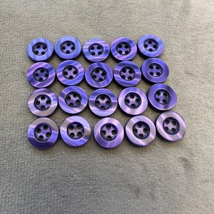 Pearly buttons purple shirt style 10mm a set of 20