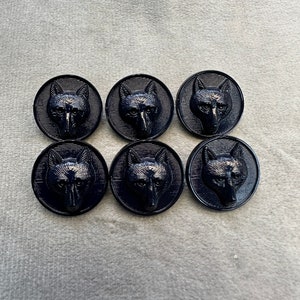 Bottoni Fox blu navy finitura lucida 20 mm set da 6