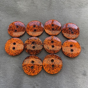 Glitter buttons orange sparkly finish 17mm a set of 10